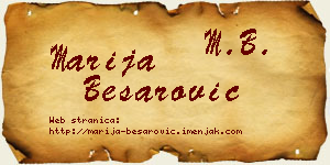 Marija Besarović vizit kartica